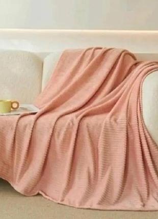 Плед полуторный koloco "полоска" 150 х 200 см (40513) розовый