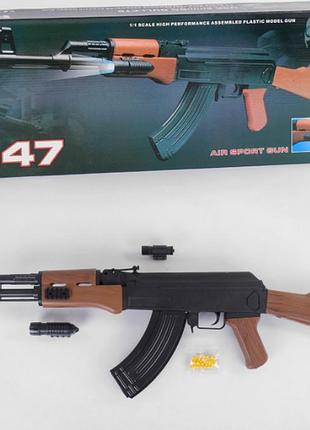 Автомат калашникова ак-47 з лазером і ліхтариком cyma p.47 іграшковий