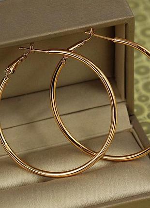 Серьги кольца xuping jewelry гладкие 4,5 см золотистые