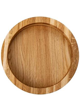 Дерев'яна миска для подачі 22 см глибока з дуба b2w220180