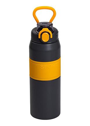 Термос из нержавеющей стали с мундштуком 800 мл черный hp-14-6g