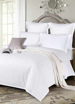 Постільна білизна love you сатин страйп sw01 біла євро