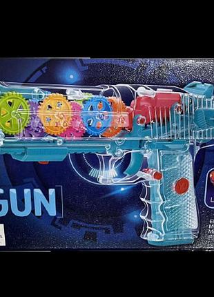 Іграшковий пістолет (прозорий інтерактивний жовтий) "gear light gun" ост