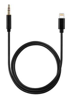 Кабель переходник jbc jbc-025b lightning - aux 3.5mm mini jack (цвет чёрный)