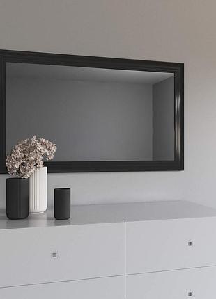 Зеркало настенное 72х122 | в черной широкой раме | black mirror для дома | салона | магазина | офиса