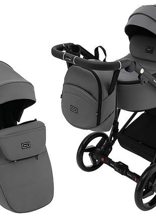 Коляска 2 в 1 adamex blanc eco sa-4 темно-серый