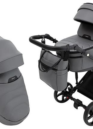 Коляска 2 в 1 adamex zico eco sa-4 тёмно-серый