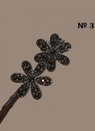 Элегантная заколка-твистер для волос со стразами 3