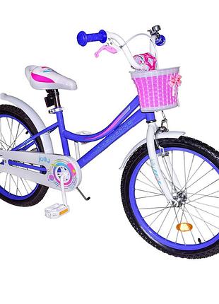 Велосипед детский 2-х колес.20"" 212013 (1 шт) like2bike jolly,сиреневый, рама сталь, со звонком, руч.тормоз,