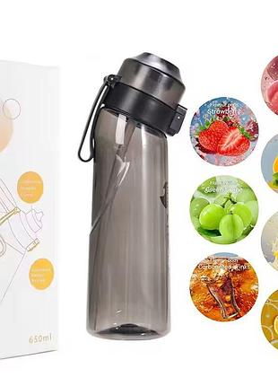 Бутылка ароматическая спортивная для воды air up bottle 650 мл + 7 капсул черный