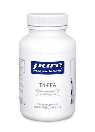 Омега-3 (смесь незаменимых жирных кислот), tri-efa, pure encapsulations, для сердечно-сосудистой системы,