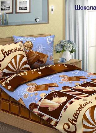 Постельное белье бязь шоколад двуспальный евро