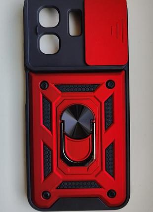 Чехол бронированный противоударный infinix smart 9 x6532 / infinix hot 50i (x6531b) красный