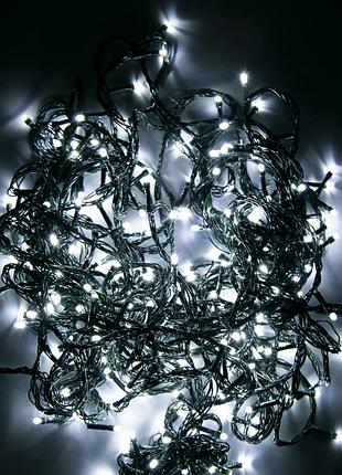 Гирлянда новогодняя xmas 200 led 18 м черный провод (rd7131) холодный белый (код 227) (уценка)