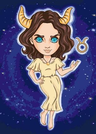 Картина по номерам "знаки зодиака. телец" ©viktoria.gro.art 10106-ac 40х40 см