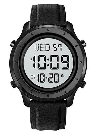 Skmei 1864lbkwt black-white leather