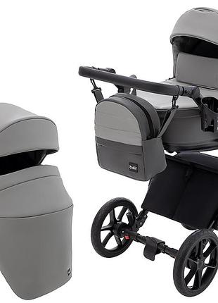 Коляска 2 в 1 bair kiwi plus eco bkp-21/15 серый / графит