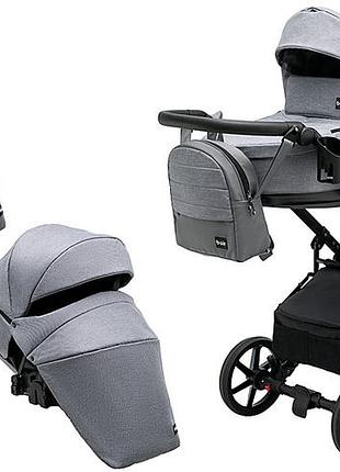Коляска 2 в 1 для двойни bair kiwi duo soft bkp-218 серый