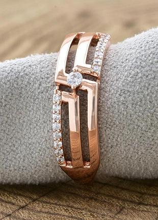 Кольцо 20 размер xuping, (ширина 6мм, вес 2,5г), позолота ро