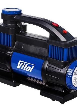 Компресор "vitol" k-70 150psi/25amp /90л/2 циліндра /шланг 1,0+5,0м/клеми