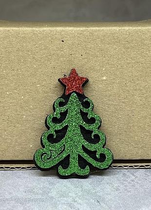 Аппликация "елочка" 4*2,5 см, фетр-экокожа, поштучно., ассорти