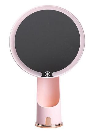 Зеркало скосметическое 18.5х10х29 см с подсветкой розовое hp-10-1ap