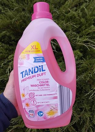 Гель для прання кольорових речей tandil pink flowers 2.64 л — яскраві кольори, німецька якість, 48 прань