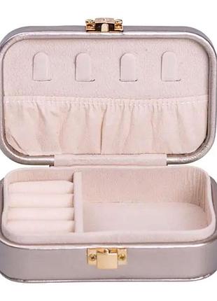 Шкатулка для украшений из эко кожи 12×7.5×4 см с застежкой органайзер для ювелирных изделий hp-5-34cr