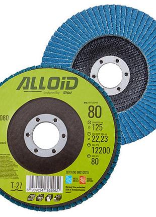 Alloid. круг лепестковый торцевой циркониевый 125 мм, зерно 80, t27