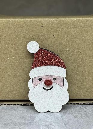 Аппликация "санта" 4*2,5 см, фетр-экокожа, поштучно., ассорти