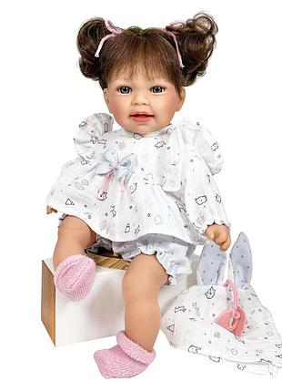 Іспанська функціональна лялька nines d'onil 40 см інтерактивна вінілова дівчинка з темним волоссям в сумці