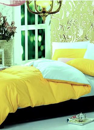 Постільна білизна односпальний поплін люкс мікс арктика+лимонад moonlight