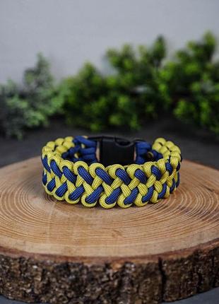 Паракордовый браслет afro samurai на большом пластиковом фастексе, размер и цвет под заказ navi + yellow