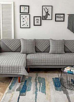 Покрывала дивандеки на диваны, покрывало на диван плотное на кожаный диван серый