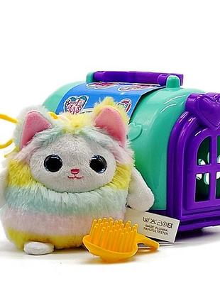 Мягкая игрушка "зверьки глазастики" в переноске 677 4