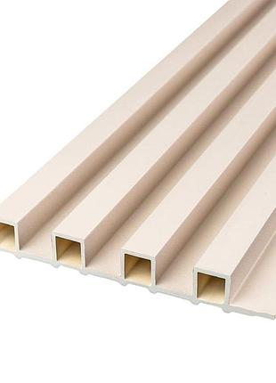Рейка декоративная wpc стеновая молочный 3000х160х23мм sw-00001858