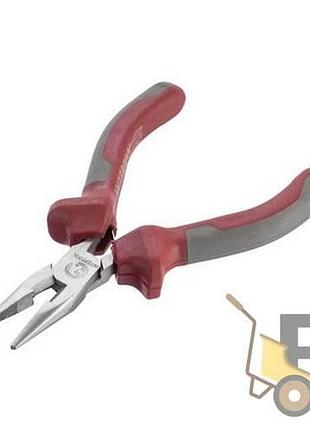 Довгогубци прямые 115 мм, прецизионные, комбинированные рукоятки intertool nt-0102