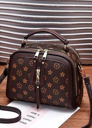 Женская стильная мини-сумочка кросс-боди через плечо из эко-кожи lv1