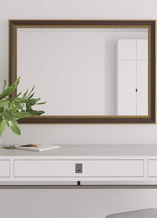 Зеркало на стену 70х100 | в узкой коричневой раме | black mirror для дома | магазина | офиса | салона | студии