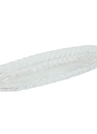 Блюдо сервировочное 39х13.5х2.5 см стеклянное для закусок канапе фруктов hp-yh-13