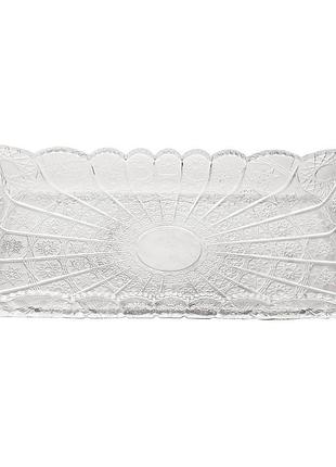 Блюдо для закусок lirmartur стеклянное 28,6*16,5*3 см hp-yh-26