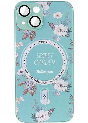 Tpu+pc чохол secret garden with magsafe для apple iphone 14 (6.1") mint