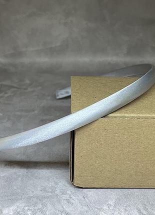 Обруч для волос (заготовка), пластик, с атласной лентой, ширина 0,9 см, серый, серый