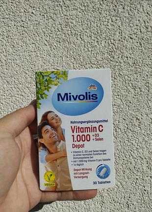 Mivolis vitamin c 1000 + d3 + selen depot 30 табл. 💊 иммунитет, энергия, защита клеток на целый день