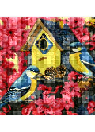 Алмазная мозаика без подрамника "уютный скворечник" amc7848 30х40 см