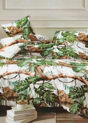 Постельное белье ранфорс ягуары двуспальный евро