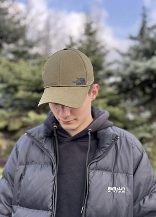 Кепка тнф цвета хаки / кепка the north face / бейсболка tnf