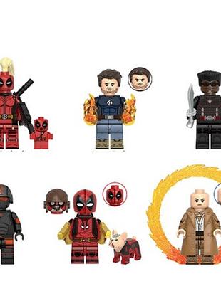 Конструктор фигурки супергерои дэдпул против росмахи