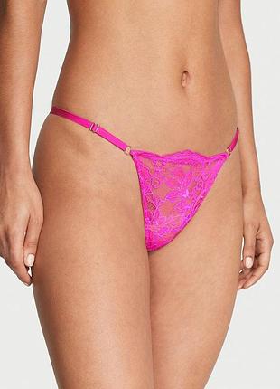 Ажурные кружевные трусики v-стринги fishnet lace v-string panty