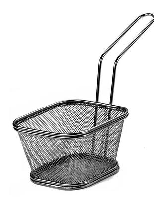 Кошик сервірувальний для картоплі фрі та снеків 13×11×7 см чорний hp-19-4-l-b